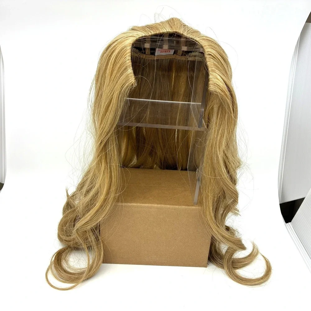 U Part Wig 100% Remy Human Hair #12 Dirty Blonde Wavy Clip In Extensions NWOT